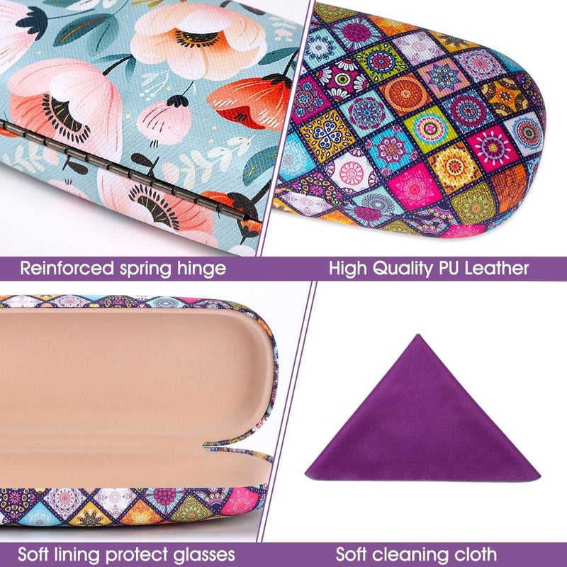 PERFECTSIGHT Store Hard Shell Eyeglasses Case, PU Leather Protective Glasses Case, Cute Eyeglass Case for Women Men Girls - Image 2